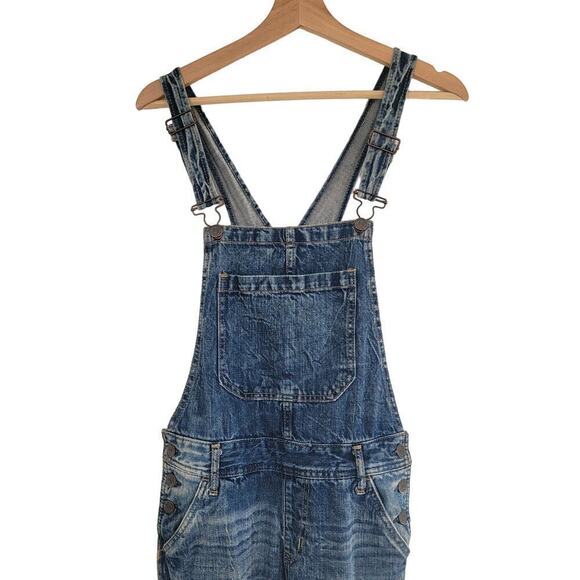 Aeropostale Denim Jean Distressed BIB Overalls Pants Size S - Picture 10 of 11